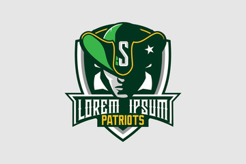 Patriot mascot America vector logo template