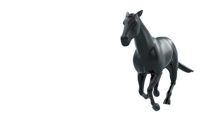 Obraz premium black horse isolated on white background