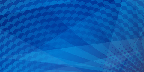 Abstract tiled background of dots and rays, in blue colors