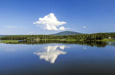See, Wolke, Schweden, Norrland, Lappland
