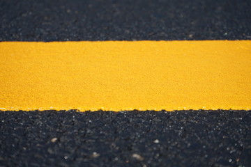 The yellow traffic line during construction is completed