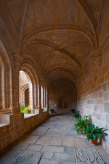 Fototapeta na wymiar Wide view of a Medieval Cloister in Extremadura, Spain.