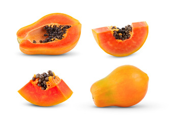 papaya isolated on white background
