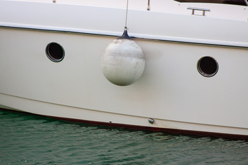 Fenders on board a boat