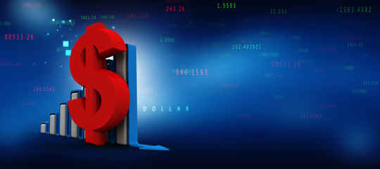 3d rendering Stock market online business concept