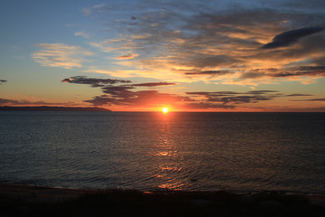 sunset over the sea (Baikal lake, Siberia)