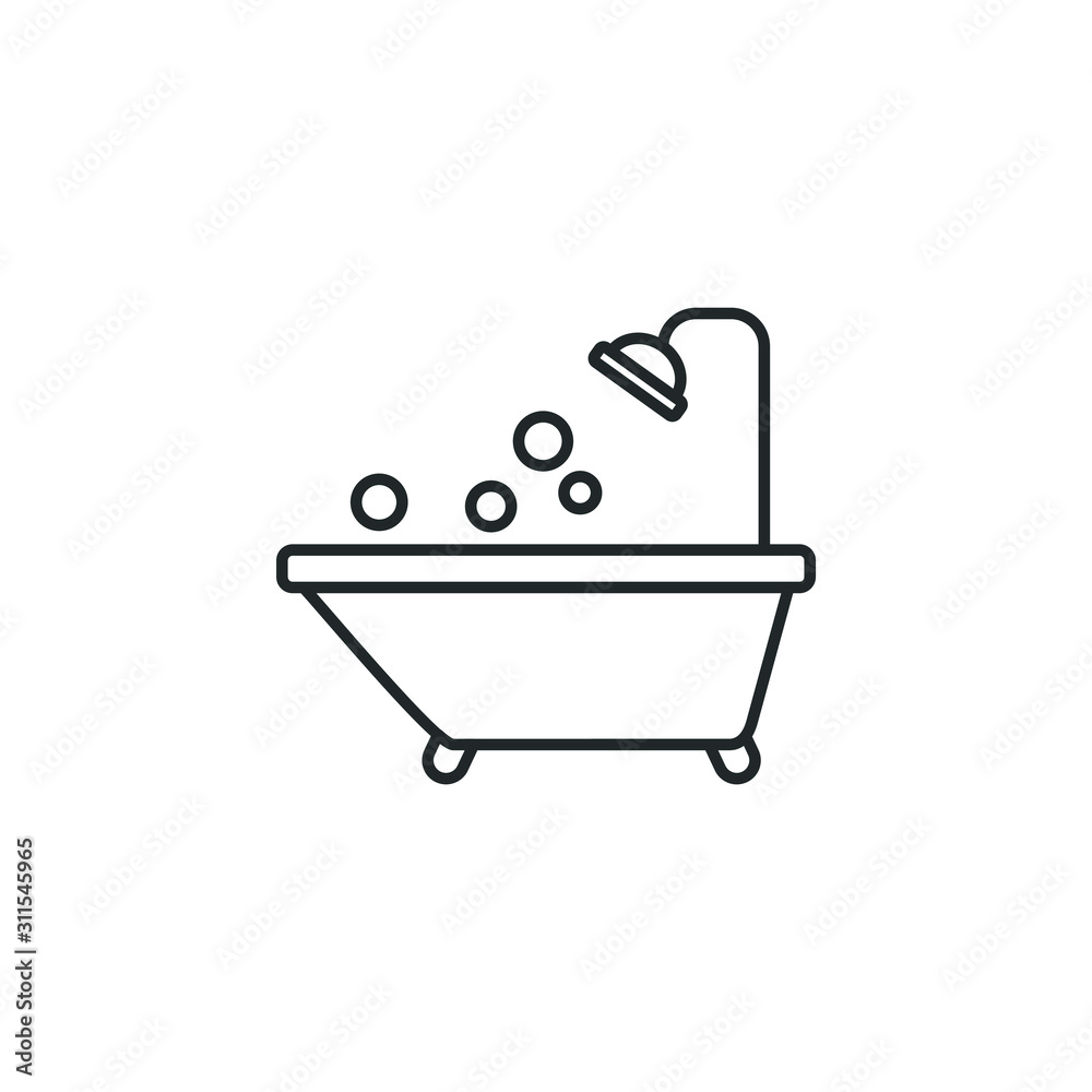 Poster bathtub icon template color editable. bathtub symbol vector sign isolated on white background illust