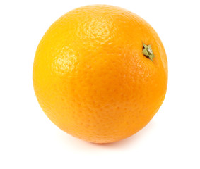 single orange fruit isolated on white background. healthy food.