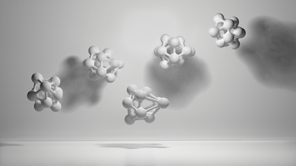 molecule colorful illustration over white background. 3d illustration