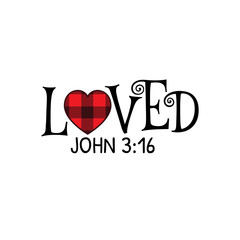 loved john bible clause valentine theme graphic design vector for greeting card and t shirt print