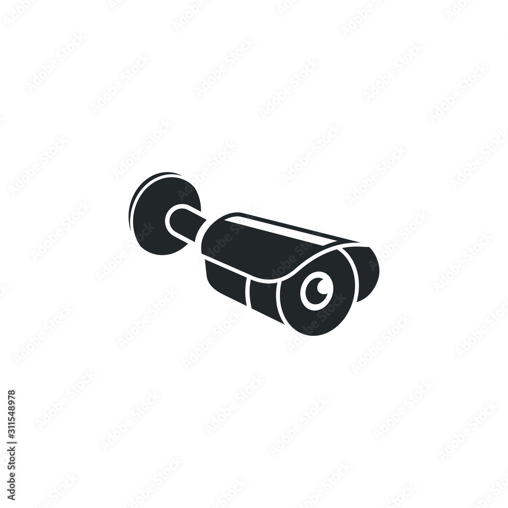 Fototapete fixed cctv icon template color editable. security camera symbol vector sign isolated on white backgr