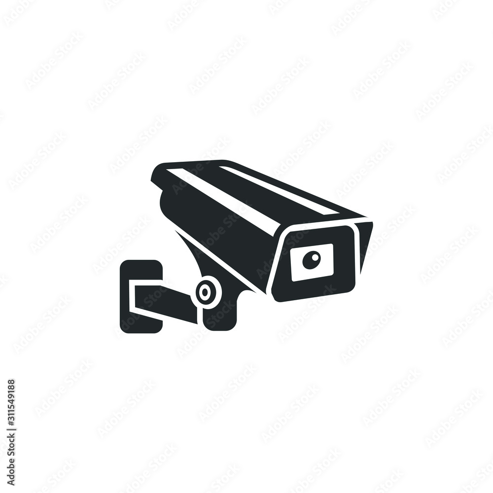 Leinwandbilder fixed cctv icon template color editable. security camera symbol vector sign isolated on white backgr