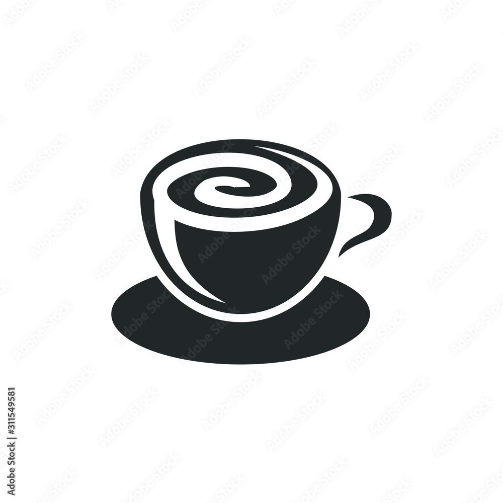 Poster cup of coffee mug icon template color editable. cup of tea symbol vector sign isolated on white back
