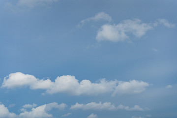 Blue sky with white clouds,  blue sky background, copy space