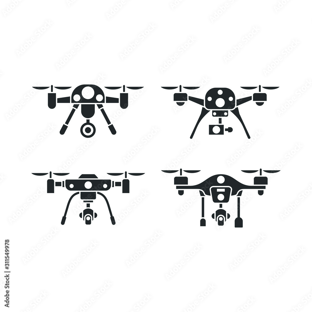 Leinwandbilder drone aerial camera icon template color editable. drone quadrocopter symbol vector sign isolated on 