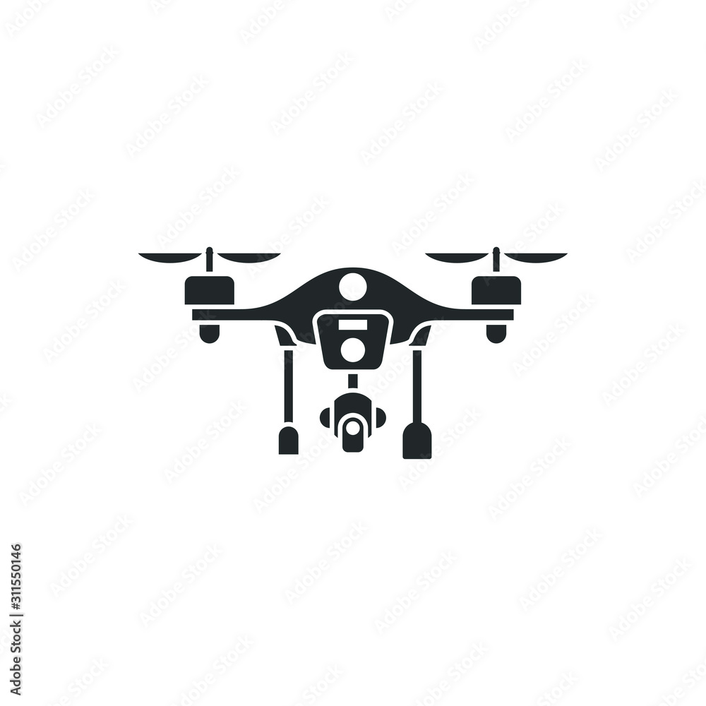 Leinwandbilder drone aerial camera icon template color editable. drone quadrocopter symbol vector sign isolated on 