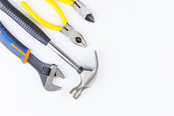 Tools for Repairing top view on white background