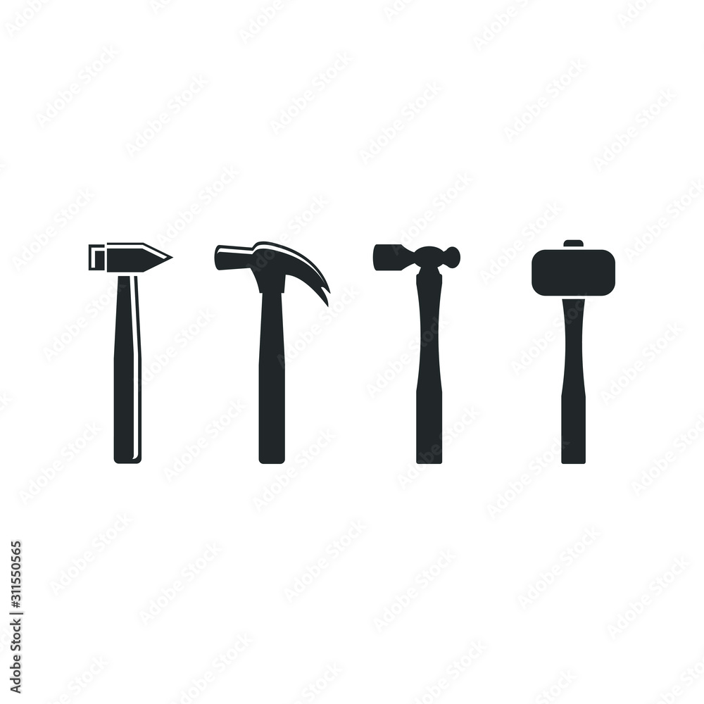 Aufkleber hummer icon template color editable. hammer symbol vector sign isolated on white background illustra