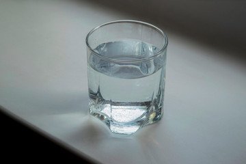 glass of water on  background
