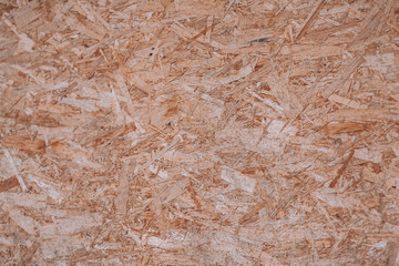 OSB plate, osb panel texture closeup. Background with material from pressed sawdust.