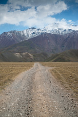 Fototapeta na wymiar Road trip from Osh Kyrgyzstan to Tajikistan through the Pamir highway