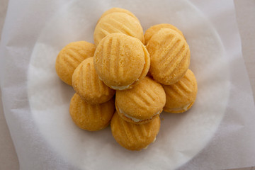 Stack of melting moment cookies