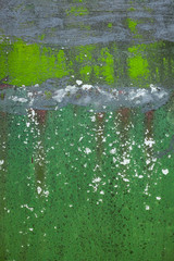 Rusty metal painted texture background. Green color.