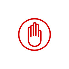 Adblock or red stop icon template color editable. Stop hand symbol vector sign isolated on white background illustration for graphic and web design.