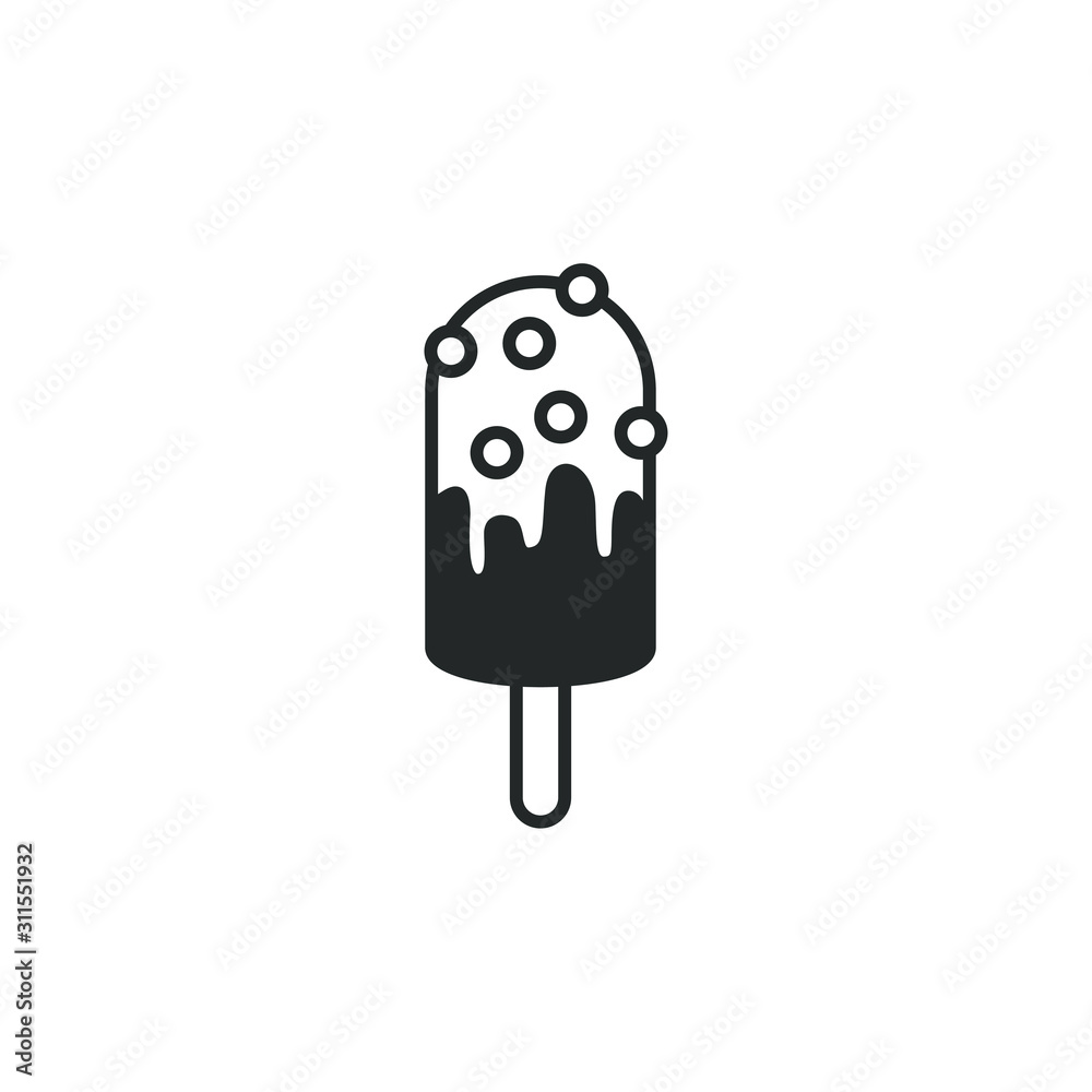 Poster ice cream icon template color editable. ice cream symbol vector sign isolated on white background il
