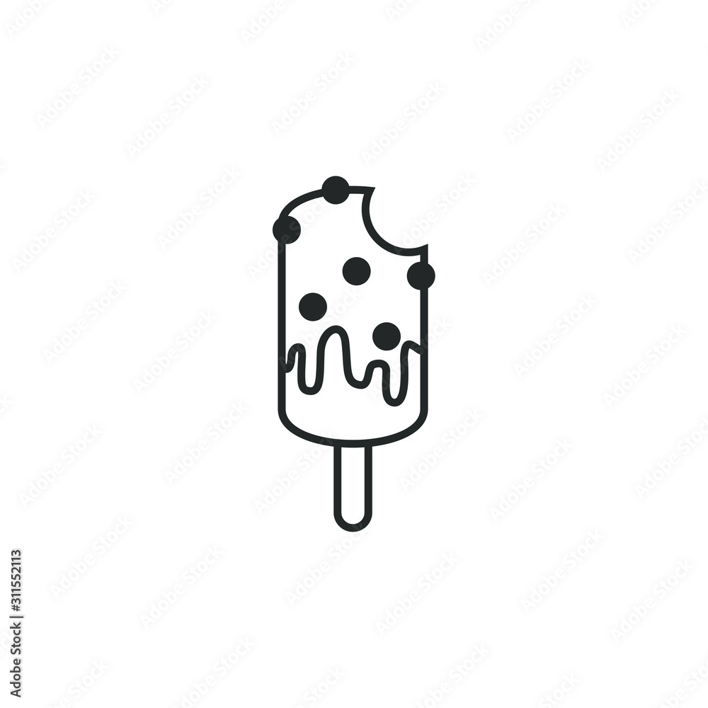 Poster ice cream icon template color editable. ice cream symbol vector sign isolated on white background illustration for graphic and web design.