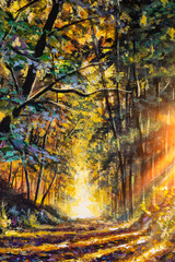 Impressionismus-Ölgemälde Schöner Morgen im Wald © weris7554