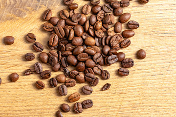 Roasted Coffee beans on wood