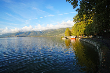 Panoramic view of Pamvotida lake of Ioannina