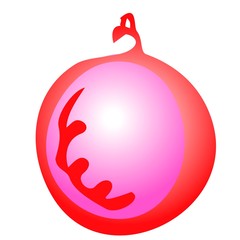 Christmas toy ball on a white background hand draw isolated Vector illustration for happy new year