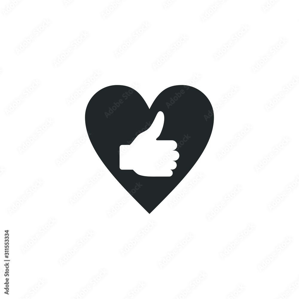 Poster flat hand like icon template color editable. like symbol vector sign isolated on white background il