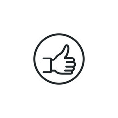 Flat Hand Like icon template color editable. Like symbol vector sign isolated on white background illustration for graphic and web design.