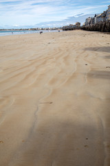 Main beach of the famous resort town Saint Malo in Brittany, France