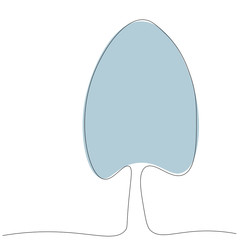 Winter tree line drawing, vector illustration