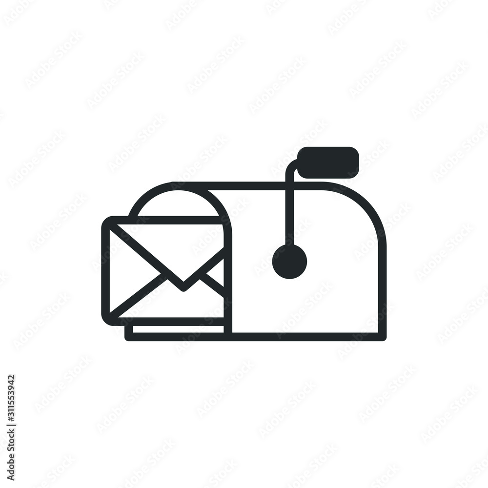 Aufkleber Mail icon template color editable. mailbox symbol vector sign isolated on white background illustration for graphic and web design.