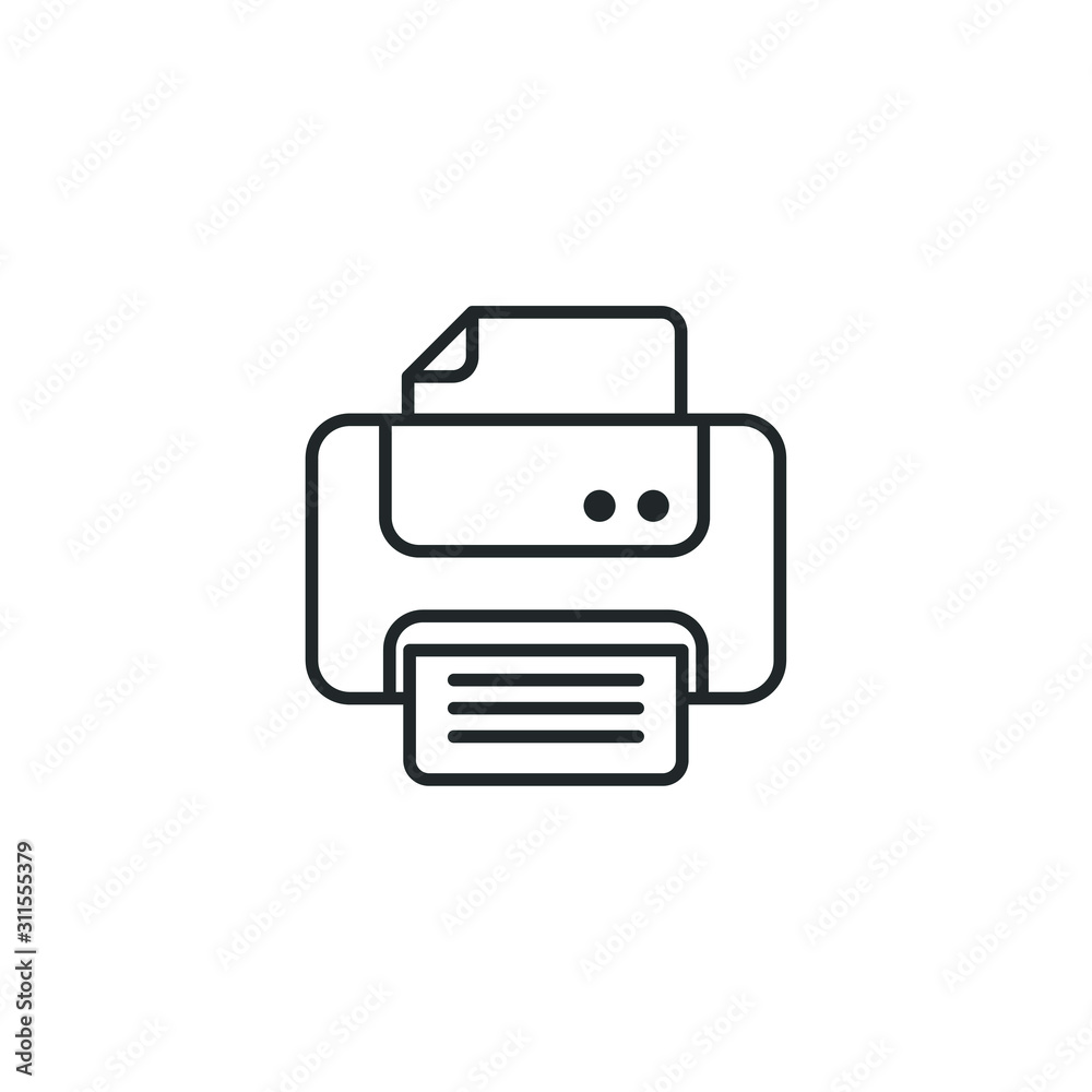 Aufkleber Printer icon template color editable. Printer symbol vector sign isolated on white background illustration for graphic and web design.