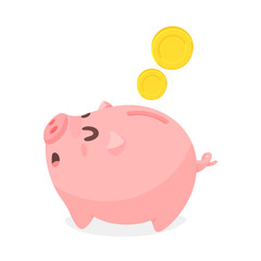 Piggy Bank Vector. The concept of using money correctly Saving money for the future.