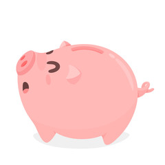 Piggy Bank Vector. The concept of using money correctly Saving money for the future.