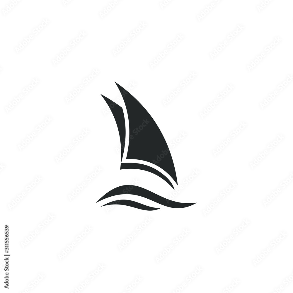 Poster sailing icon template color editable. yatch symbol vector sign isolated on white background illustra