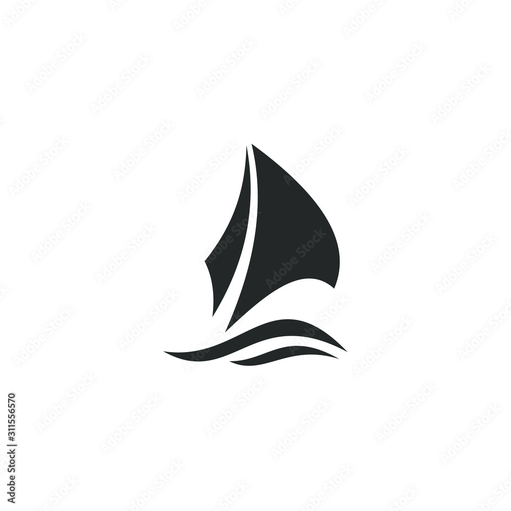 Poster sailing icon template color editable. yatch symbol vector sign isolated on white background illustra