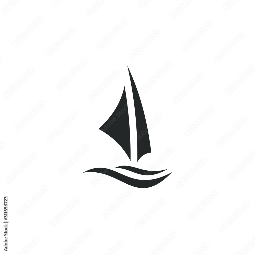 Poster sailing icon template color editable. yatch symbol vector sign isolated on white background illustra