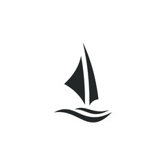 Sailing icon template color editable. Yatch symbol vector sign isolated on white background illustration for graphic and web design.