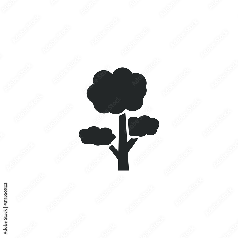 Aufkleber Tree icon template color editable. Tree symbol vector sign isolated on white background illustration for graphic and web design.