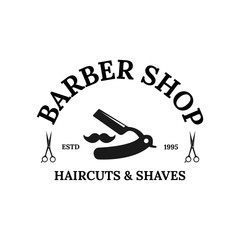 Barbershop logo design template vector