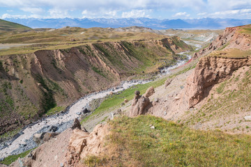 Canyon on the way to Lenin peak in Kyrgyzstan, Pamir