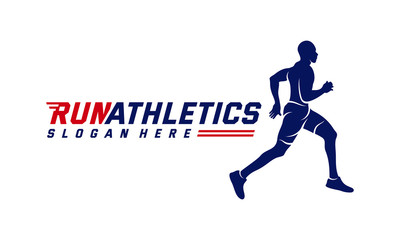 Running Man silhouette Logo Designs Vector, Marathon logo template, running club or sports club, Illustration